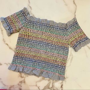 COPY - Lulus Smocked Rainbow Crop // S